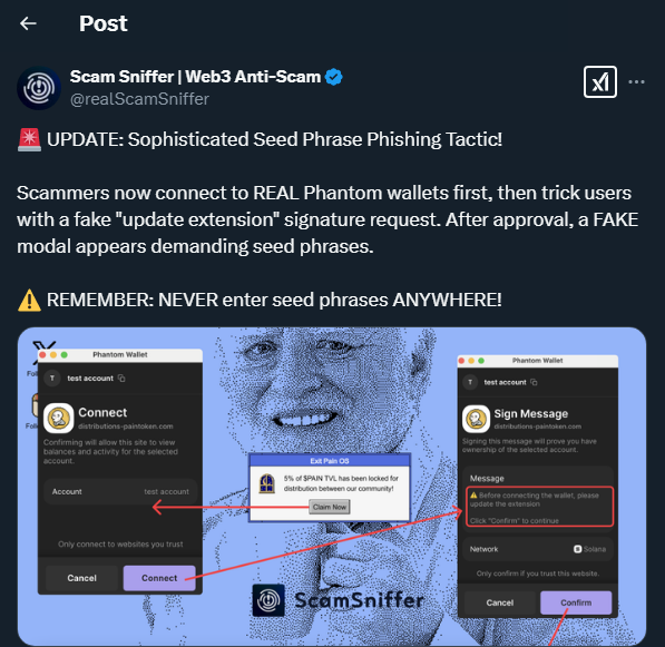 Tweet by realscamsniffer