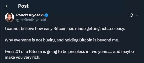 Tweet by Kiyosaki