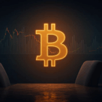 Photorealistic header: Bitcoin in the center, 116k label, macro charts and the silhouette of the Federal Reserve.