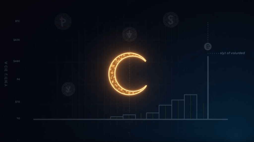 Curve DAO logo illuminated with crvUSD, BTC liquidity visuals, and an upward-trending performance chart.