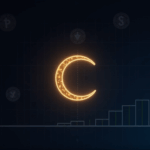 Curve DAO logo illuminated with crvUSD, BTC liquidity visuals, and an upward-trending performance chart.