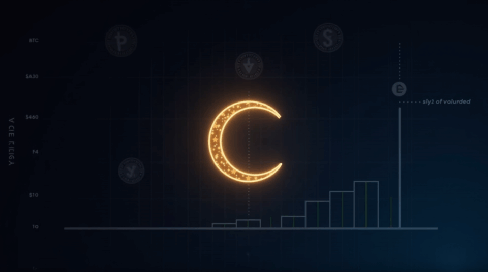 Curve DAO logo illuminated with crvUSD, BTC liquidity visuals, and an upward-trending performance chart.