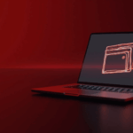 Laptop with crypto wallet on screen and red warning; Chrome logo in the background to emphasize the exploit risk.