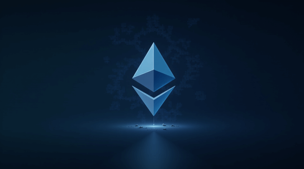 Ethereum logo alongside autonomous AI coordinating payments in smart contracts, with fintech holograms.