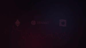 Photorealistic header with Ethereum and Solana logos, red price drops and deposits on exchanges.