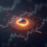 Realistic close-up of the Ethereum emblem shining, fading into an on-chain network with a price chart around 4000