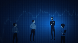 Executives of Galaxy Digital observing a tokenized money market fund, with Ethereum, Solana and Stellar logos.