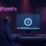 Realistic crypto header with Solana, Pump.fun branding, streaming icon and leaked Drake track on screen