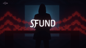 Realistic news header: SFUND logo fading, illuminated cross-chain bridge, and silhouette of a hacker with a red alert.
