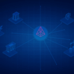 Photorealistic header with the Stellar logo on a blue network with banks, tokenized assets and ISO 20022