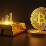 Photorealistic header: gold bars next to a gleaming Bitcoin, flag of El Salvador and ledger hologram.