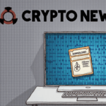 Crypto news header: digital wallet with blocked address, red blacklist badge and network map illustrating governance.