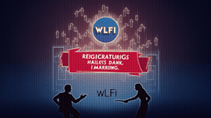 Photorealistic crypto header with the WLFI logo, blockchain chains, a red regulatory band, and silhouettes of investors.