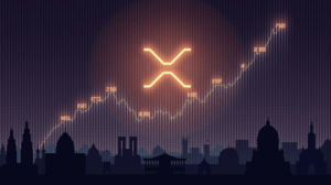 Photorealistic header of XRP, chart with 2.88 as resistance and 2.80 as support, institutional silhouettes and ETF signal.
