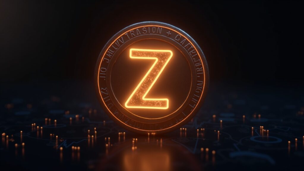 Zcash emblem with shielded transactions and rising cryptocurrency charts, highlighting privacy and an altcoins rally