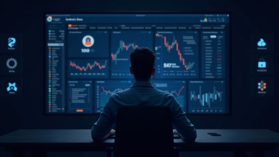 Central analyst reviews Aptos charts and unlock schedule on a dashboard, institutional logos in the background.