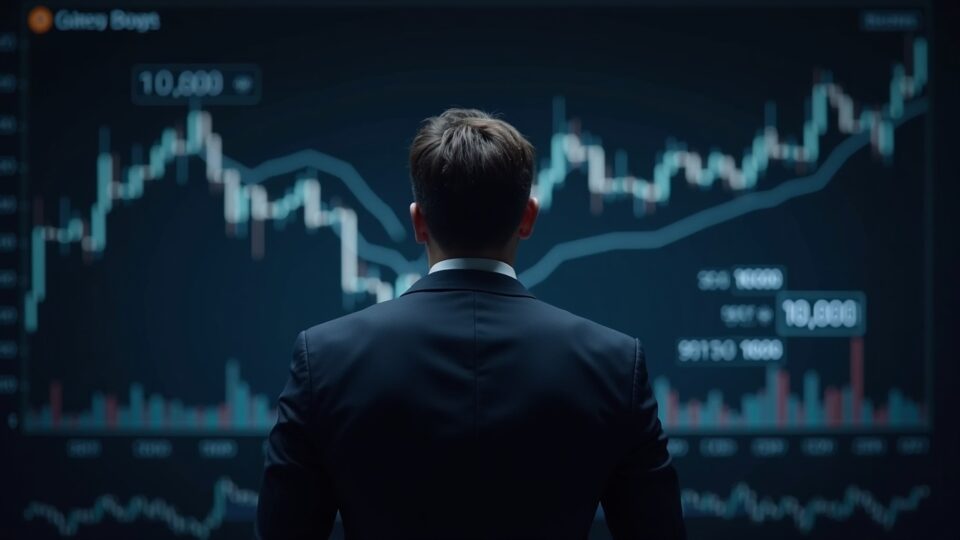 Galaxy Digital analyst in front of a Bitcoin chart with supports 107000, 102000, 97190 and 300-week MA.