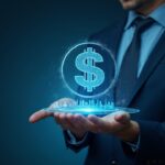 Treasury executive observes a holographic USD money market fund token on BNB Chain, with on‑chain liquidity and a regulatory skyline.