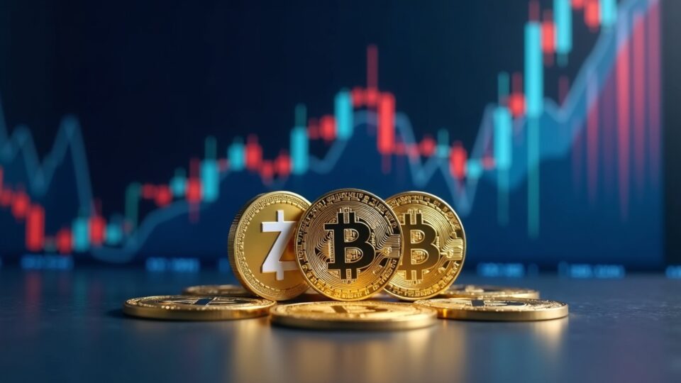 Photorealistic header with the ZEN, BAT and SUPRA coins on a desk, an ascending chart and a U.S. flag.