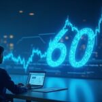 Cryptocurrency trader in front of a holographic chart pointing to 60, with an SEC S-1 document visible and Hyperliquid branding.