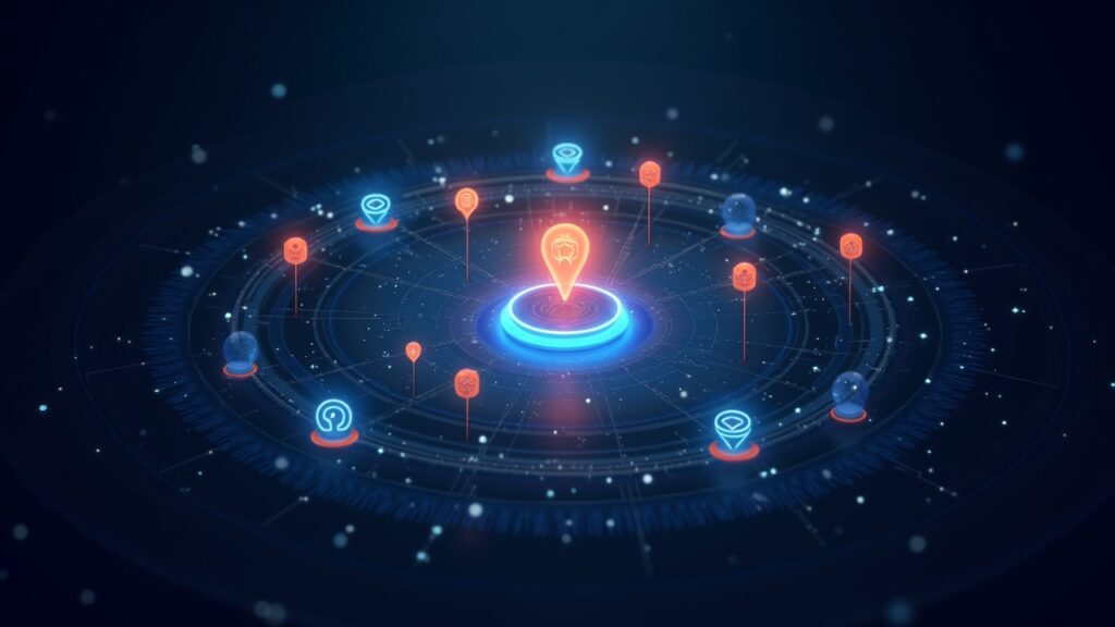 Photorealistic AI hub: RECALL tokens orbit a central wallet, with governance layers and the Base network's glow.
