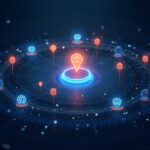 Photorealistic AI hub: RECALL tokens orbit a central wallet, with governance layers and the Base network's glow.