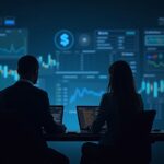 Professional analyst in a modern news room with crypto charts and a regulatory silhouette.