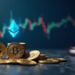 Solana rises while Bitcoin and Ethereum fall; volatility chart with institutional focus and regulatory background.
