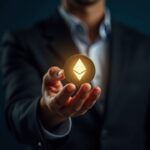Financial professional holds an Ethereum token representing Nasdaq FGNX/FGNXP shares, with a regulatory technology background.
