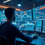 Trader in a futuristic control room with holographic screens; SNX rises 130%, altcoin signals and Bittensor and Render logos