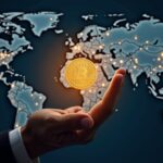 Realistic cover: person holding USDPT token; Solana and Anchorage logos; world map with 400k agents.