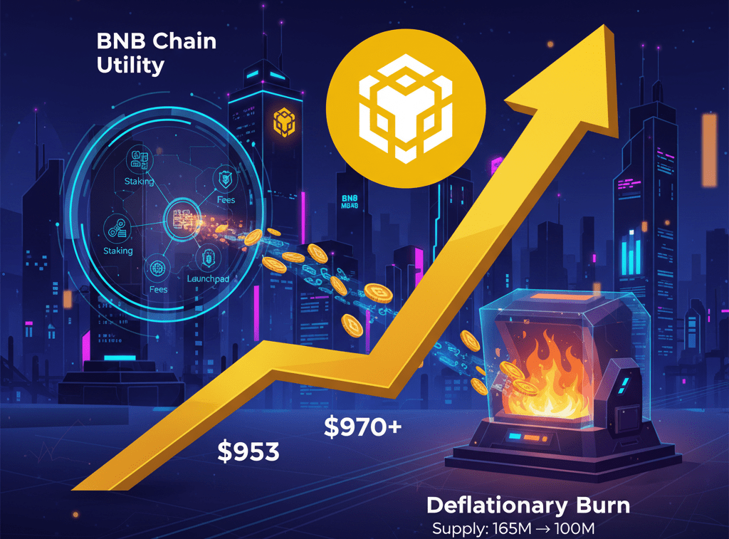 BNB token recovers above $970