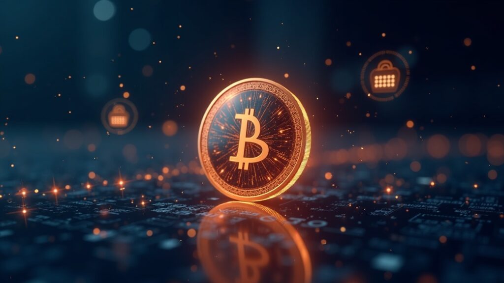 ASTER token shining at the center, on-chain ledger, calendar and unlock icons, journalistic style