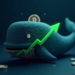 Crypto whale wallet loading ASTER, chart reaching $1 and an upward green arrow on a dark trading floor.