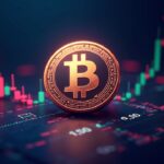 BNB coin in the foreground with a neon chart showing a breakout above 1000 and a possible double top, on‑chain data.
