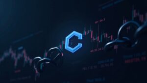 Chainlink logo over a price chart breaking 14,50, with signs of institutional buying.