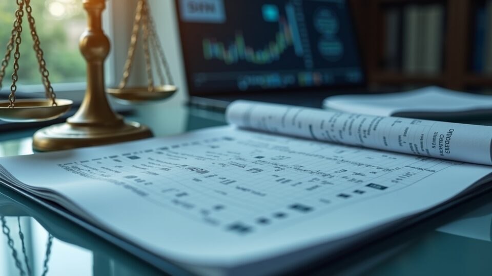 Photorealistic close-up of a crypto treasury on a glass table, JPX logo in the background, regulatory scales and documents.