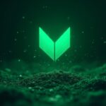 MON sobre una cuadrícula verde de blockchain, flujos de datos y cuenta regresiva hacia la mainnet en noviembre.