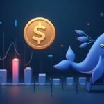 Solana: logo with downward chart, large whale transfers and PoH emblem, visual of decentralized network for crypto news
