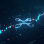 XRP logo over an ascending chart with Nasdaq-style holograms, suggesting regulated access and institutional liquidity.