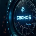 Photorealistic vault scene featuring Cronos logo, Nasdaq glow, and Trump Media branding, symbolizing a tokenized crypto treasury.