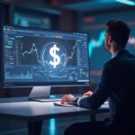Crypto analyst at a sleek desk as USDe depegs from $1; red market charts and DeFi logos fade in a high-tech newsroom.