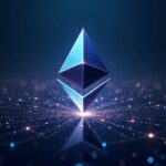 Photorealistic Ethereum header: logo at center, contracts flow from Layer-2 networks into a glowing city.