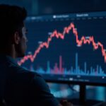 Photorealistic Ethereum dashboard showing blockspace futures charts, glowing gas curves, and a trader monitoring costs.
