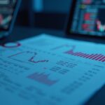 Photorealistic close-up of a trading desk with a GLNK ETF ticker, Chainlink emblem, and regulatory documents.