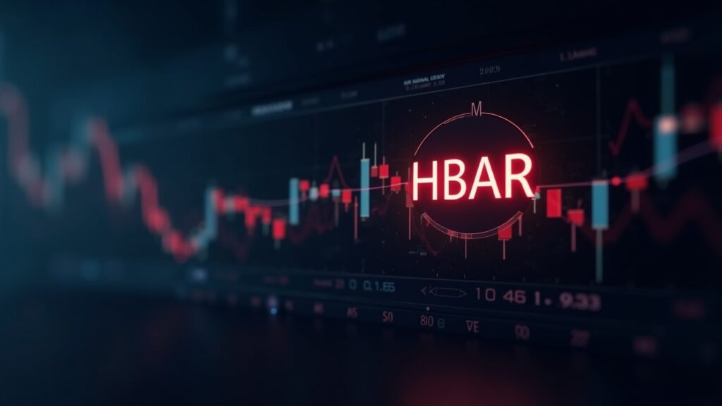 HBAR breaking 0.155 resistance with a glowing price line, signaling institutional accumulation.