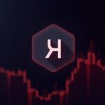 HBAR logo amid a red market drop with rising volume bars and price charts.