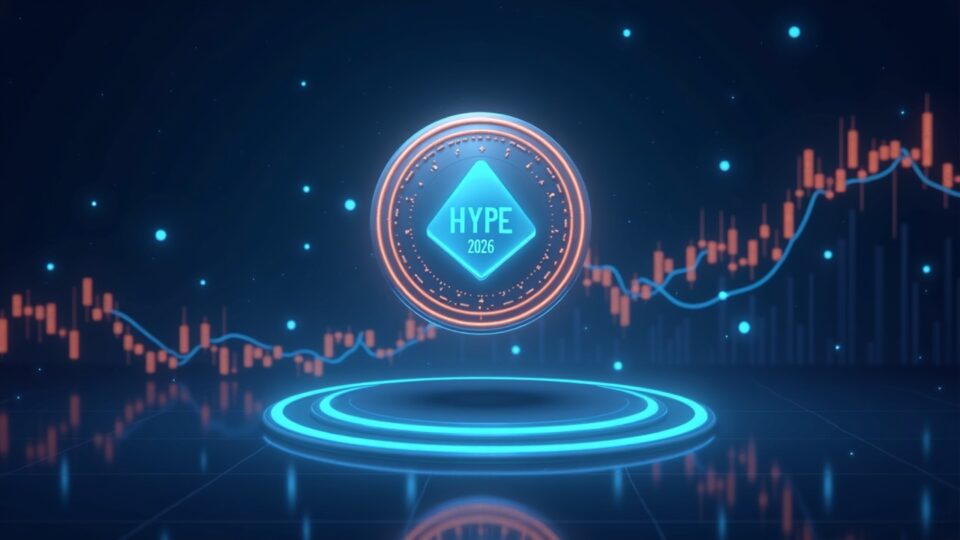 HYPE token on a rising price chart with liquidity waves and a January 6, 2026 calendar marker.