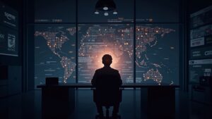 Newsroom scene with a crypto wallet silhouette, streams of addresses glow at 30%, charts and a calendar hint at a $2M sell.