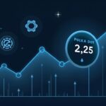 Polkadot price chart breaking above $2.25 with relay-chain and parachain icons in a newsroom-style graphic.